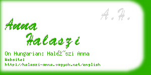 anna halaszi business card